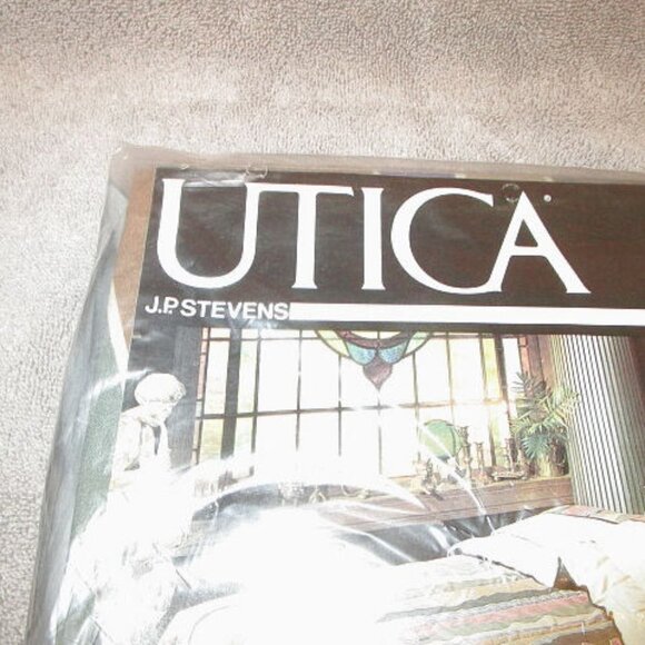 Vtg Utica by J.P. Stevens Sorcery Full Flat Sheet Percale Rainbow Stripe Artsy - Picture 3 of 10